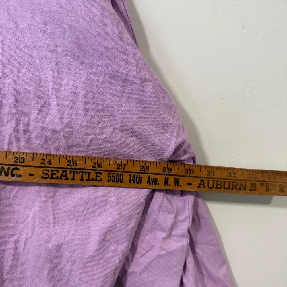 Bryn Walker Purple Cotton Long Sleeve Scoop Neck Boxy Top XL Natural Fiber - Picture 5 of 9